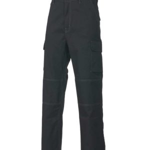 Pantalone polycotone nero con tasconi