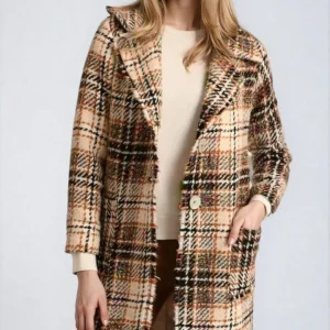 Cappotto tartan donna colorato in lana vergine