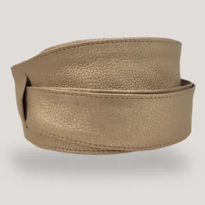 Cintura donna a fascia larga in morbida pelle da annodare Oro