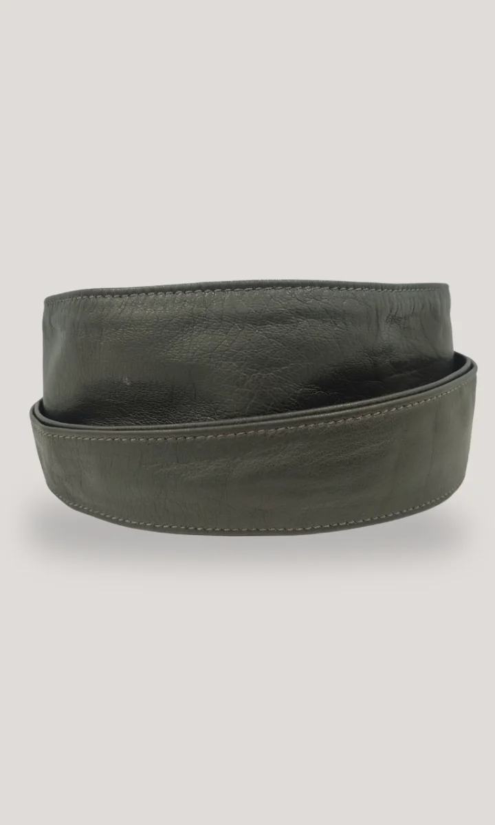 Cintura donna in pelle morbida da annodare colore verde - immagine 3