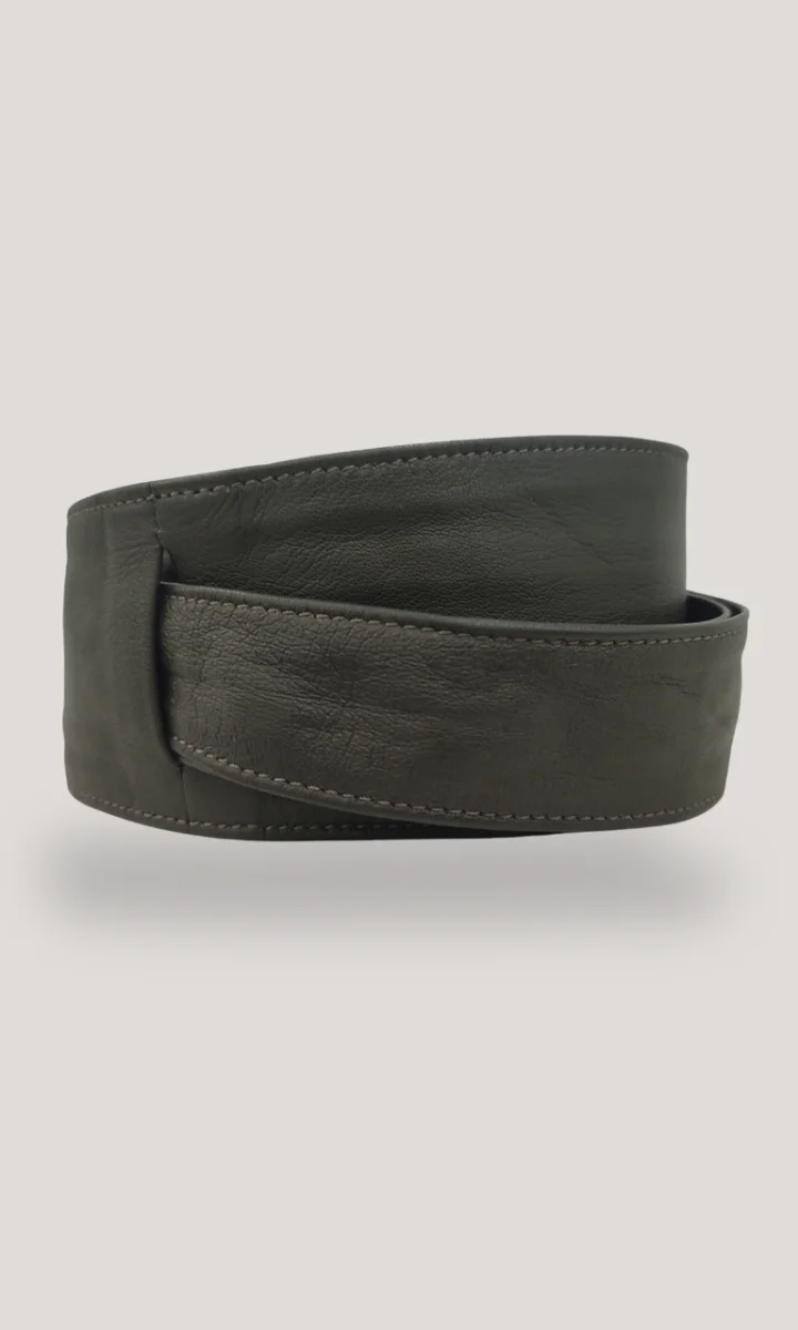 Cintura donna in pelle morbida da annodare colore verde - immagine 4