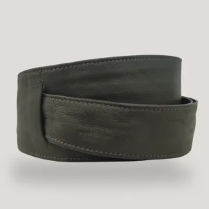 Cintura donna in pelle morbida da annodare colore verde bosco