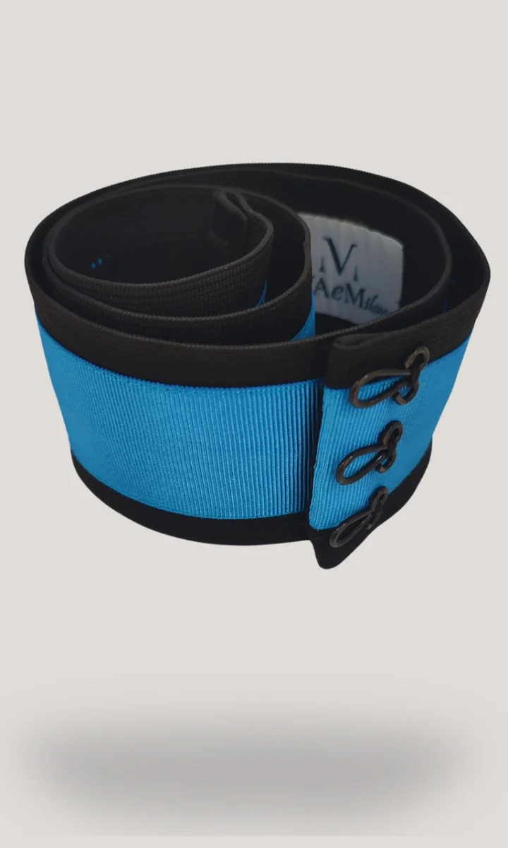 Cintura in stoffa fatta a mano bicolore - immagine 5