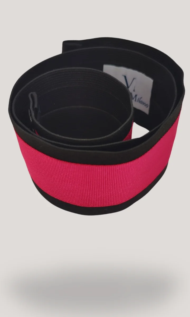 Cintura in stoffa fatta a mano bicolore - immagine 4