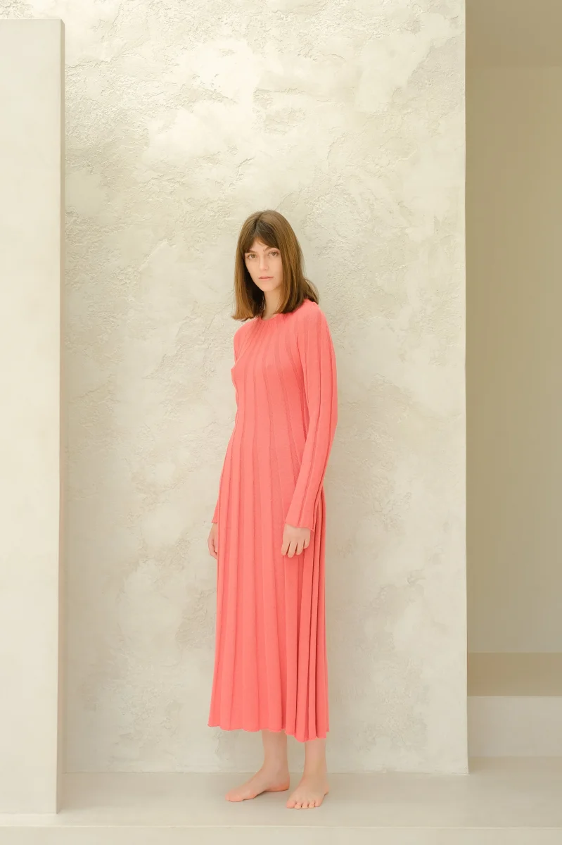 Fine Cotton Maxi Dress (3D-Knit) - immagine 8
