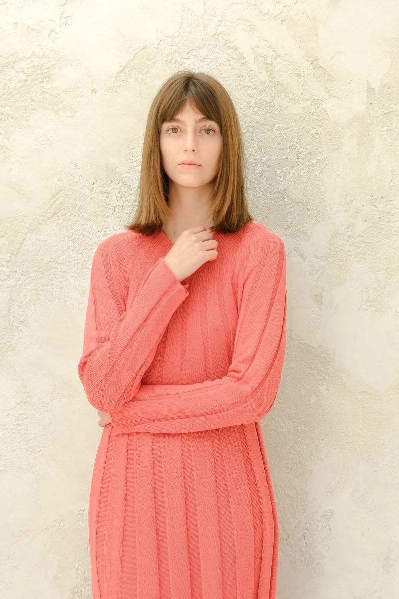 Fine Cotton Maxi Dress (3D-Knit) - immagine 6