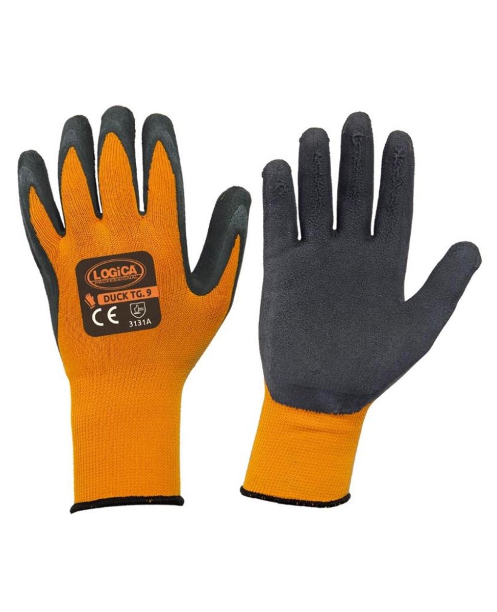 Guanto schiuma lattice arancio / nero - immagine 2