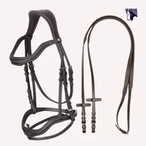 TESTIERA EQUESTRO ANATOMICA E RICAMI - MARRONE