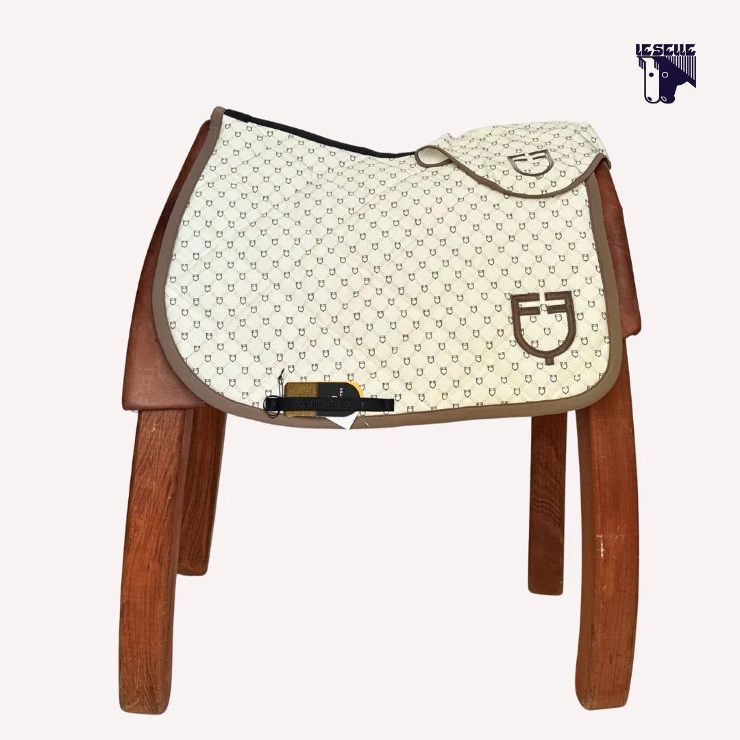 SOTTOSELLA E CUFFIETTA EQUESTRO MONOGRAM - CREMA - immagine 2