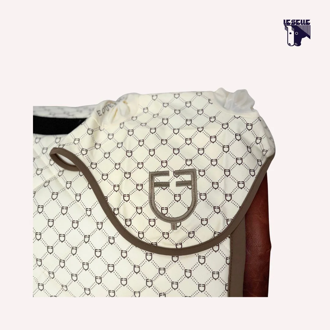SOTTOSELLA E CUFFIETTA EQUESTRO MONOGRAM - CREMA - immagine 5