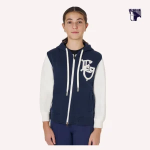 FELPA BIMBA EQUESTRO BICOLORE - BLU
