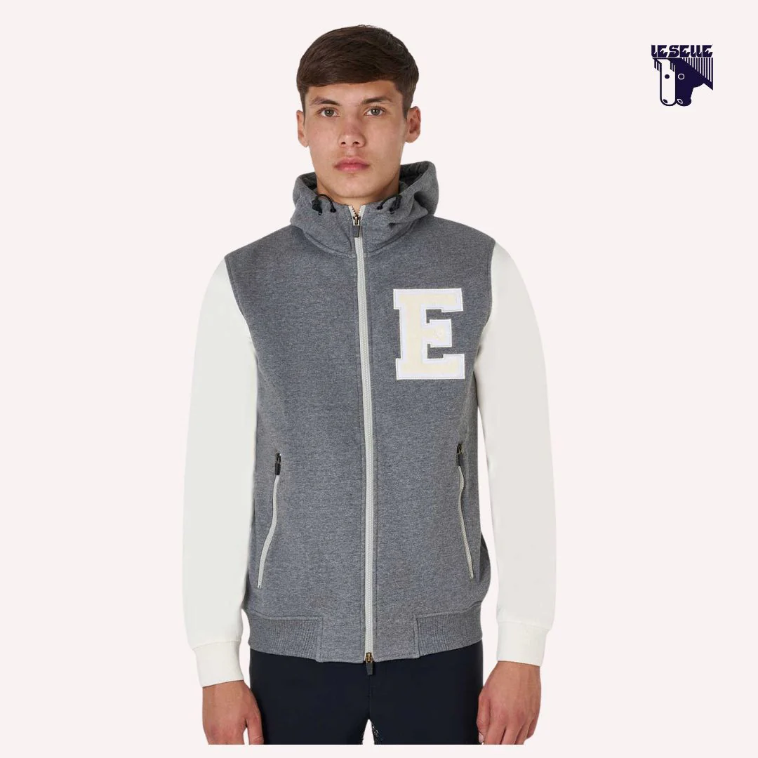 FELPA UOMO EQUESTRO BICOLOR - GRIGIO - immagine 2