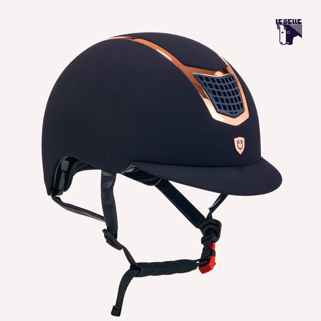CAP EQUESTRO ECLIPSE PLAIN VELVET - BLU ROSEGOLD - immagine 2