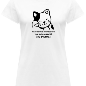 T-Shirt da donna divertente “Gatto” scritta italiano