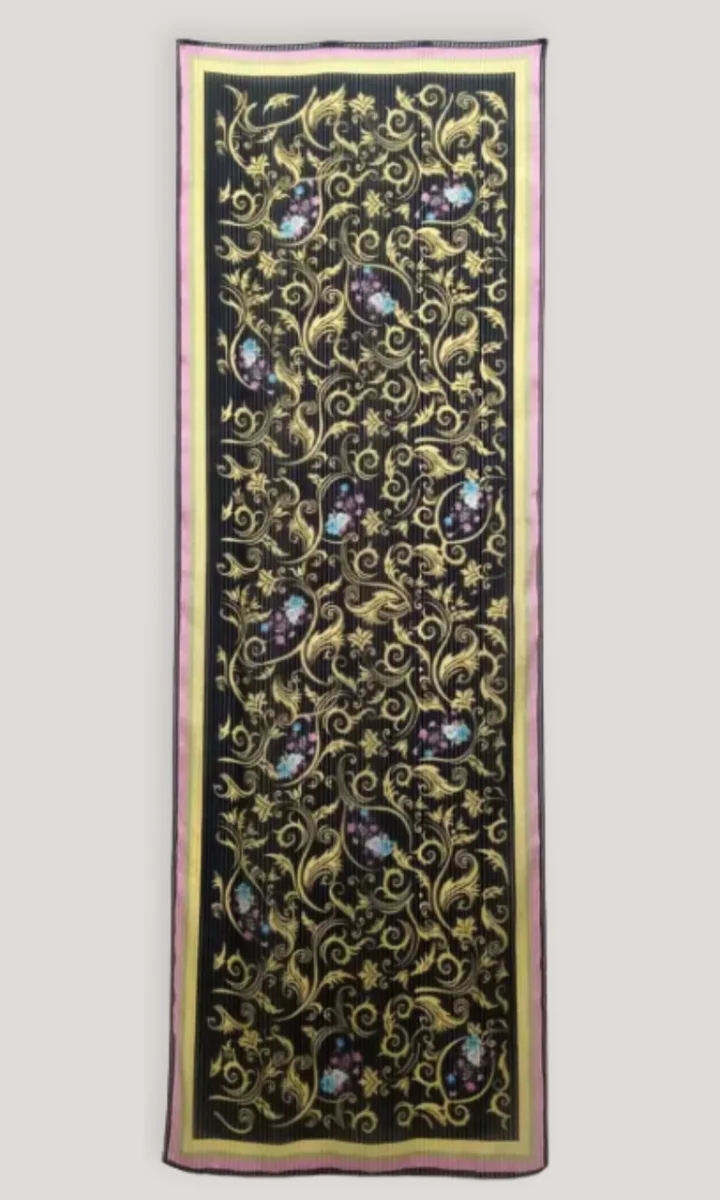 Foulard colorato a fiori rettangolare in 100% seta con borsa regalo - immagine 3