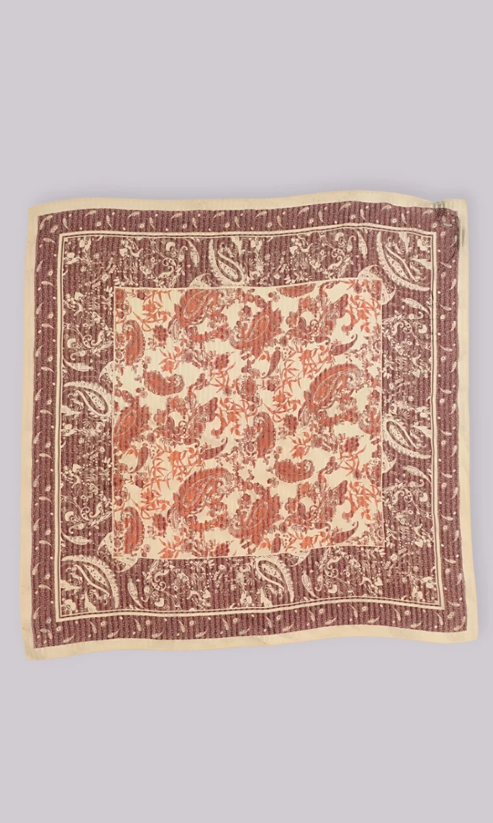 Foulard quadrato 100% seta a fantasia modello strangolino con borsa regalo - immagine 2