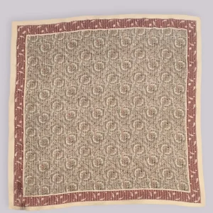 Foulard quadrato 100% seta a fantasia modello strangolino con borsa regalo