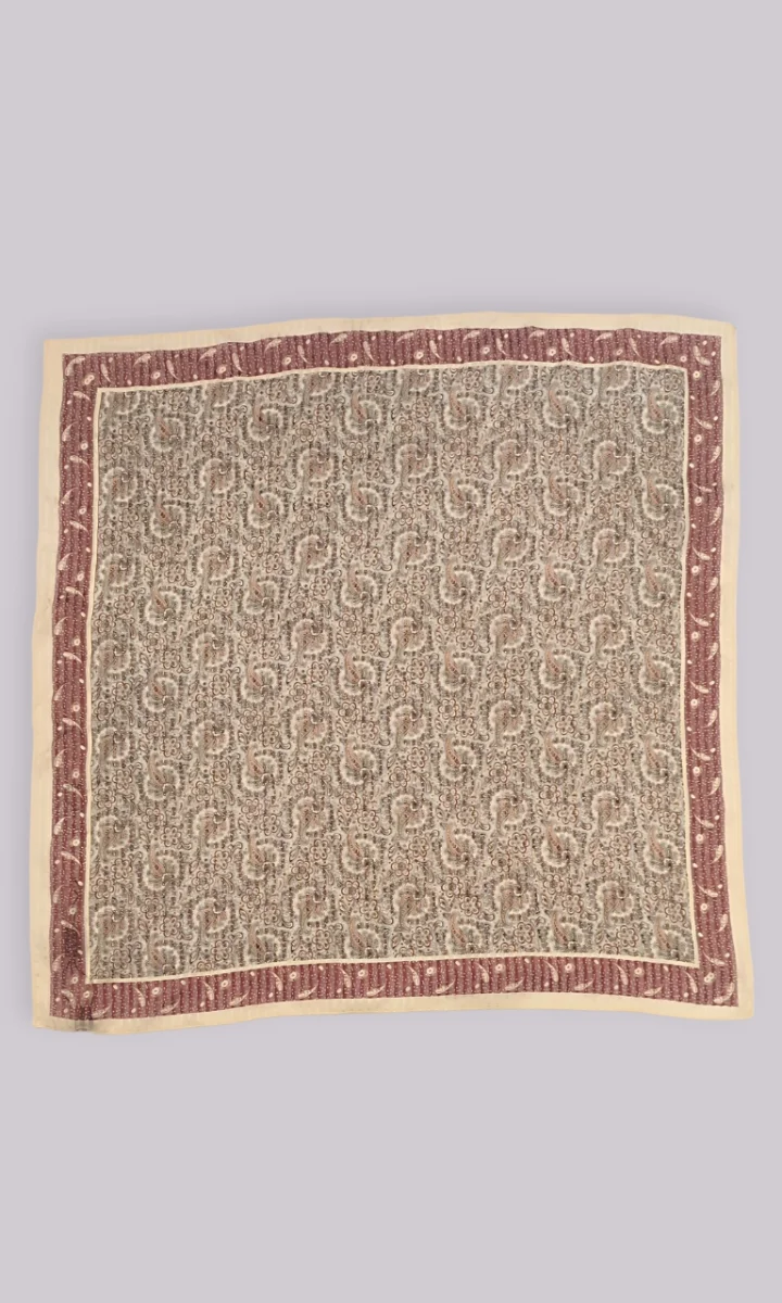 Foulard quadrato 100% seta a fantasia modello strangolino con borsa regalo - immagine 2