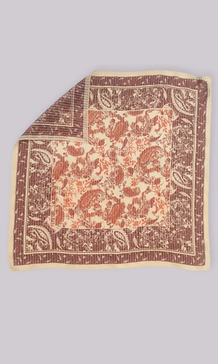 Foulard quadrato 100% seta a fantasia modello strangolino con borsa regalo - immagine 5