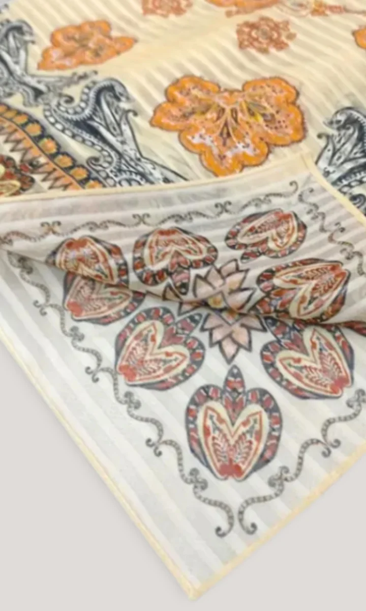 Foulard seta donna a fantasia rettangolare con borsa regalo - immagine 4