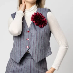 Gilet donna elegante a righe in maglia