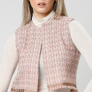 Gilet donna invernale in tweed di lana