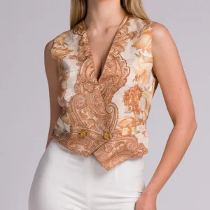 Gilet smanicato donna elegante in pura seta