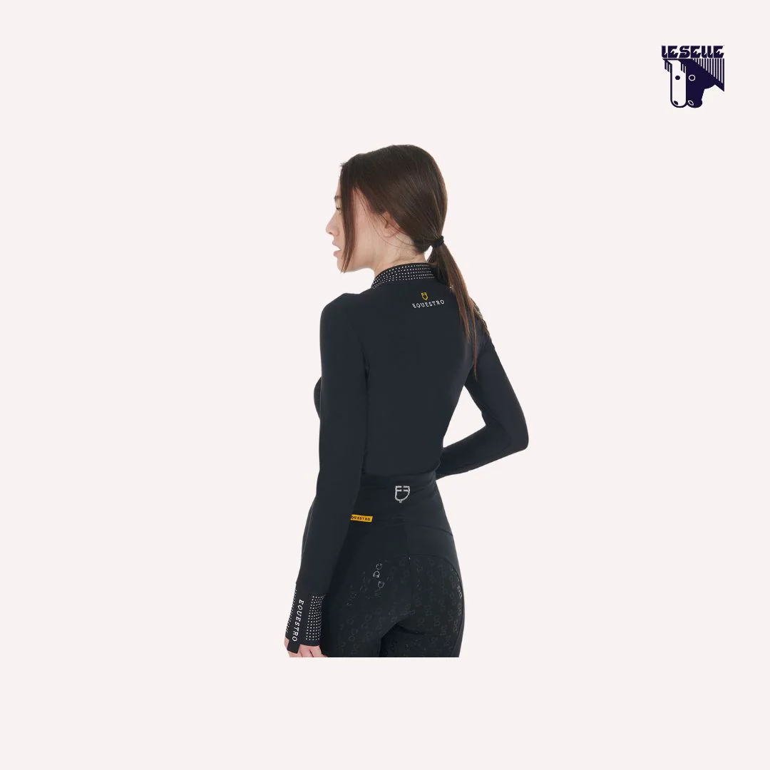 TRAINING TOP EQUESTRO CON STRASS - NERO - immagine 3