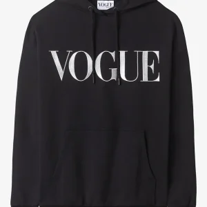 VOGUE Hoodie Black Embroidered Logo