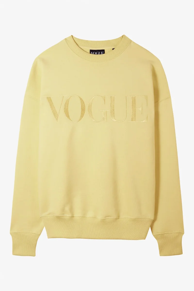 VOGUE Sweatshirt Yellow Embroidered Logo