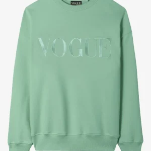 VOGUE Sweatshirt Green Embroidered Logo