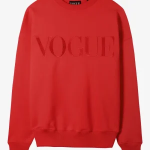 VOGUE Sweatshirt Red Embroidered Logo