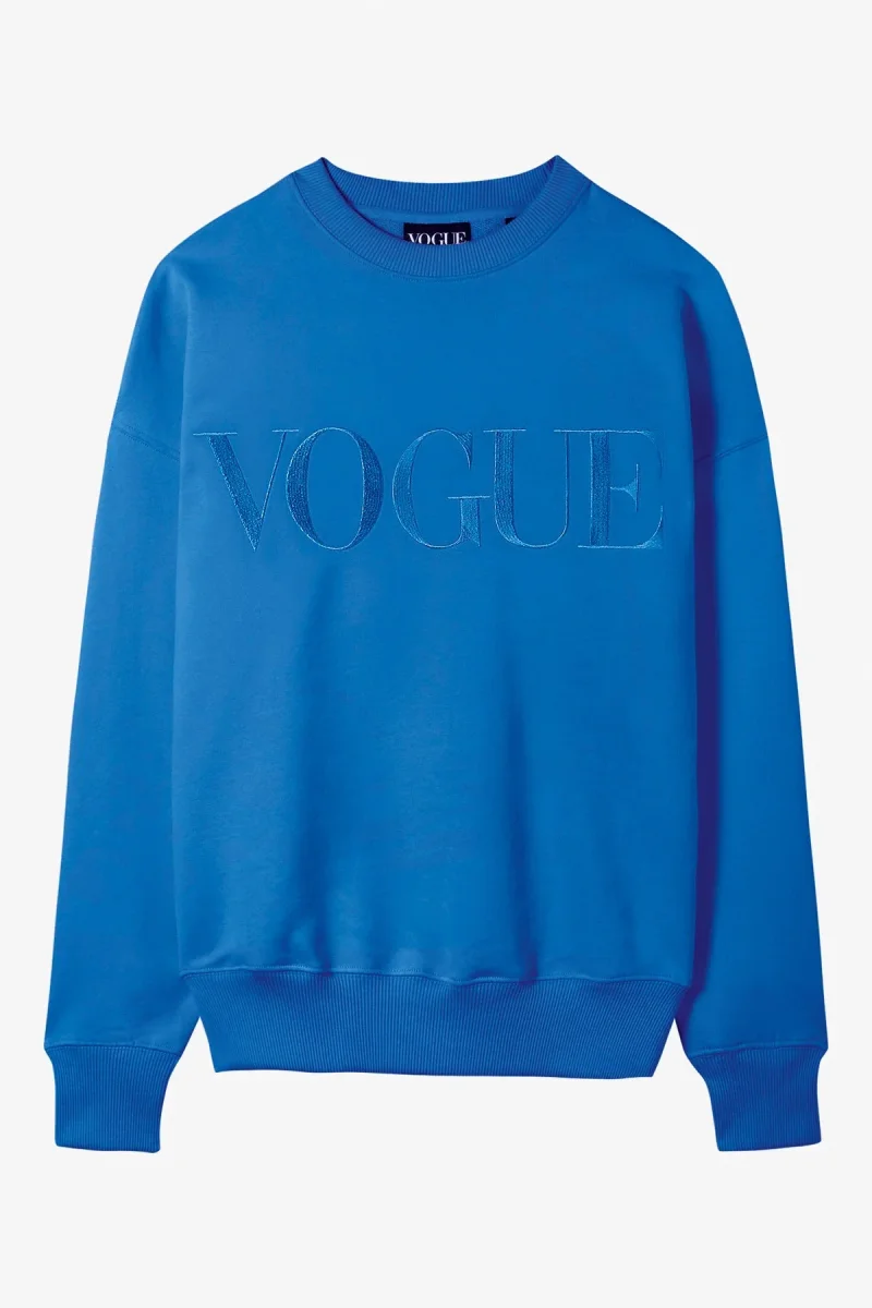 VOGUE Sweatshirt Royal Blue Embroidered Logo - immagine 2