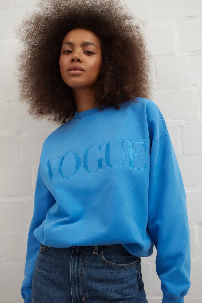 VOGUE Sweatshirt Royal Blue Embroidered Logo - immagine 6