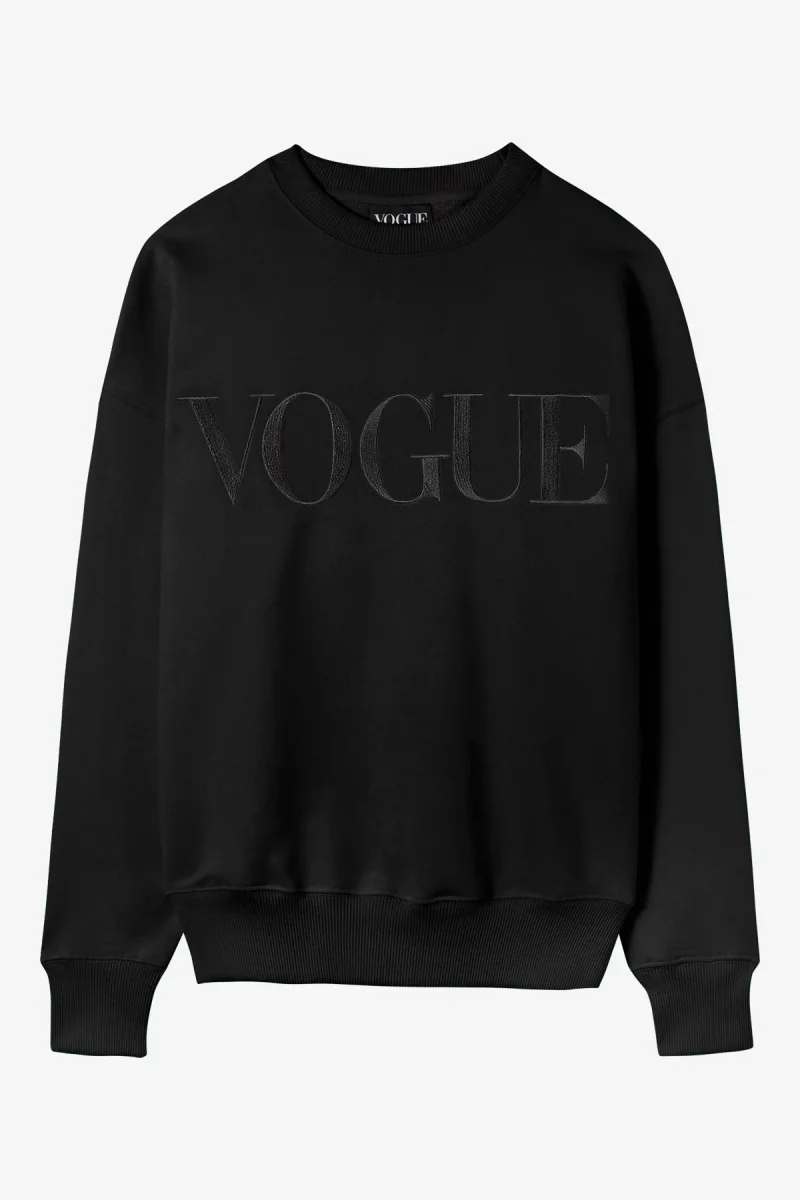 VOGUE Sweatshirt Black Embroidered Logo