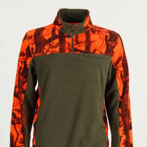 Felpa bicolore 340gr verde e arancio bosco RS Hunting J691