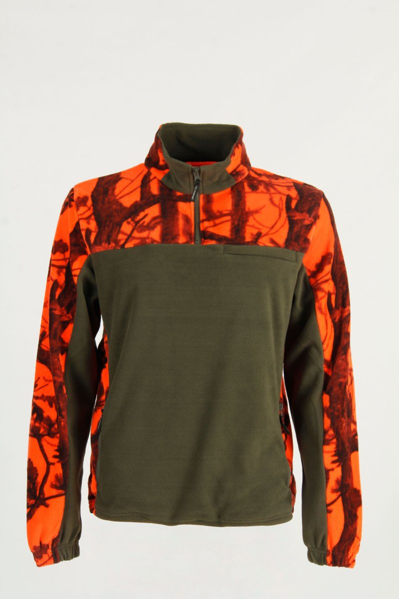 Felpa bicolore 340gr verde e arancio bosco RS Hunting J691