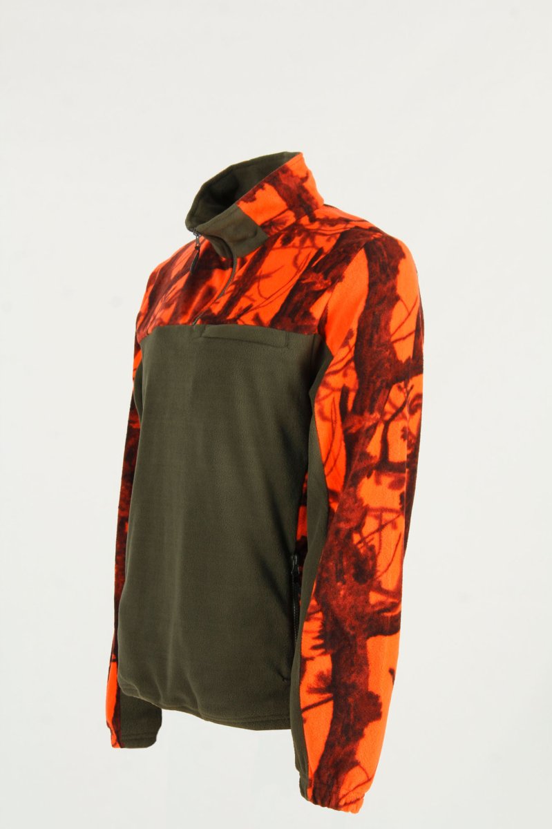 Felpa bicolore 340gr verde e arancio bosco RS Hunting J691 - immagine 3