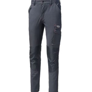 Pantalone donna stretch grigio / fucsia