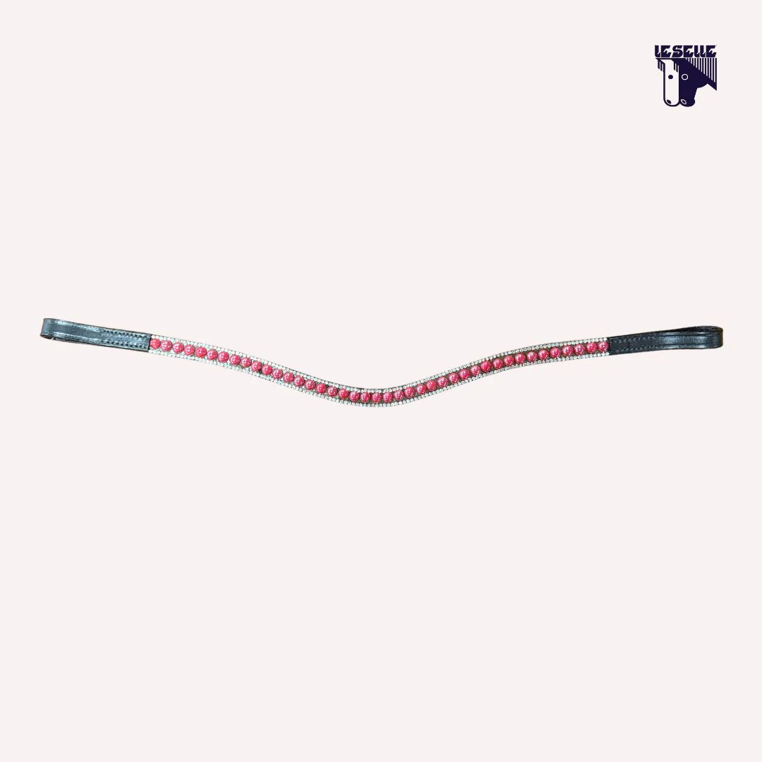 FRONTALINO SILVERLINE TACK - PERLE ROSSE