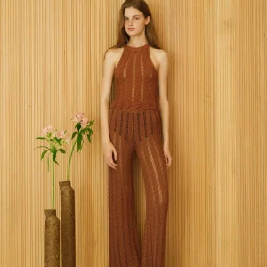 Fine Cotton Crochet Zig Zag Pants