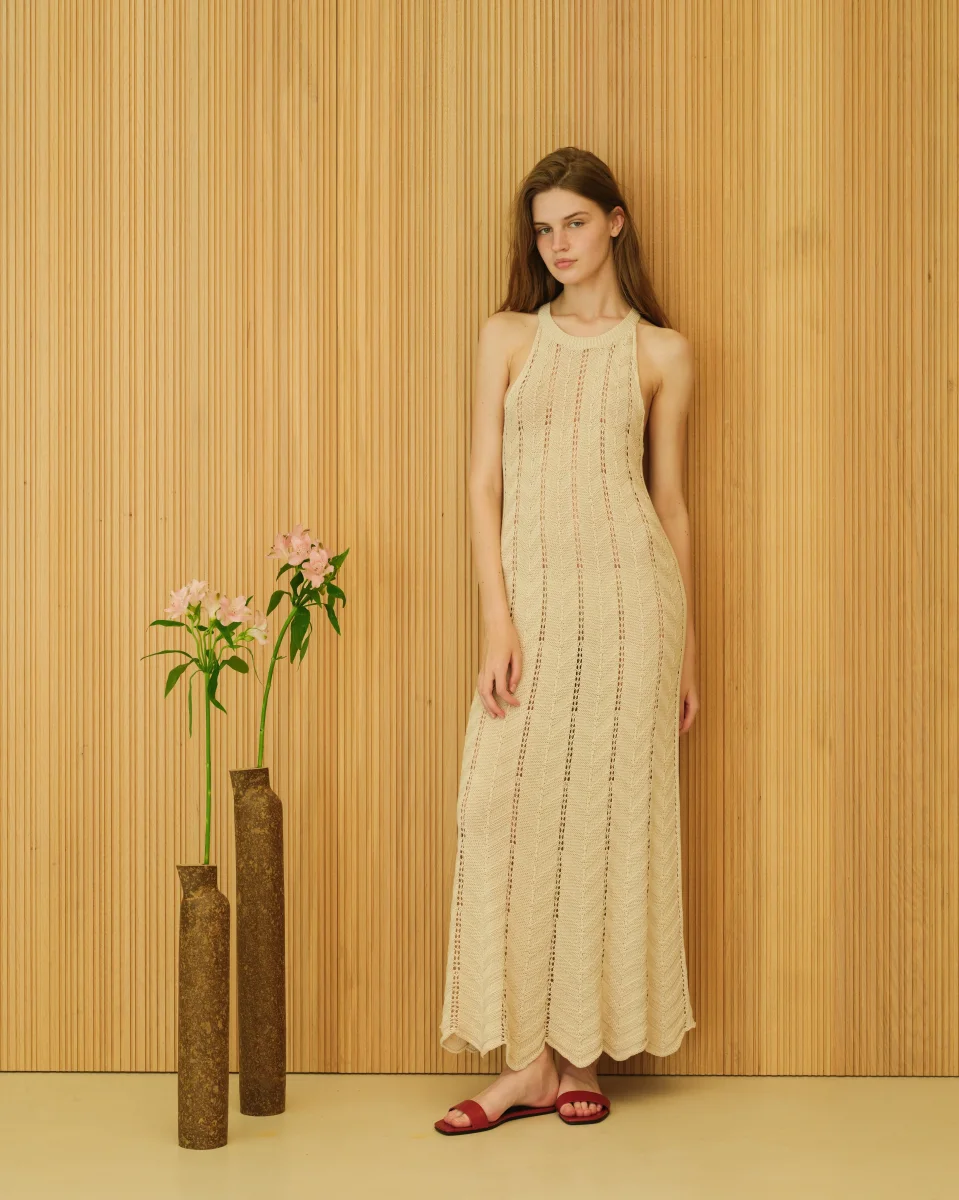 Fine Cotton Dress with Zig Zag Crochet - immagine 8