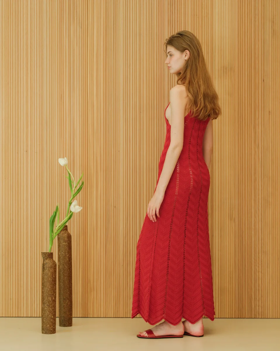 Fine Cotton Dress with Zig Zag Crochet - immagine 7