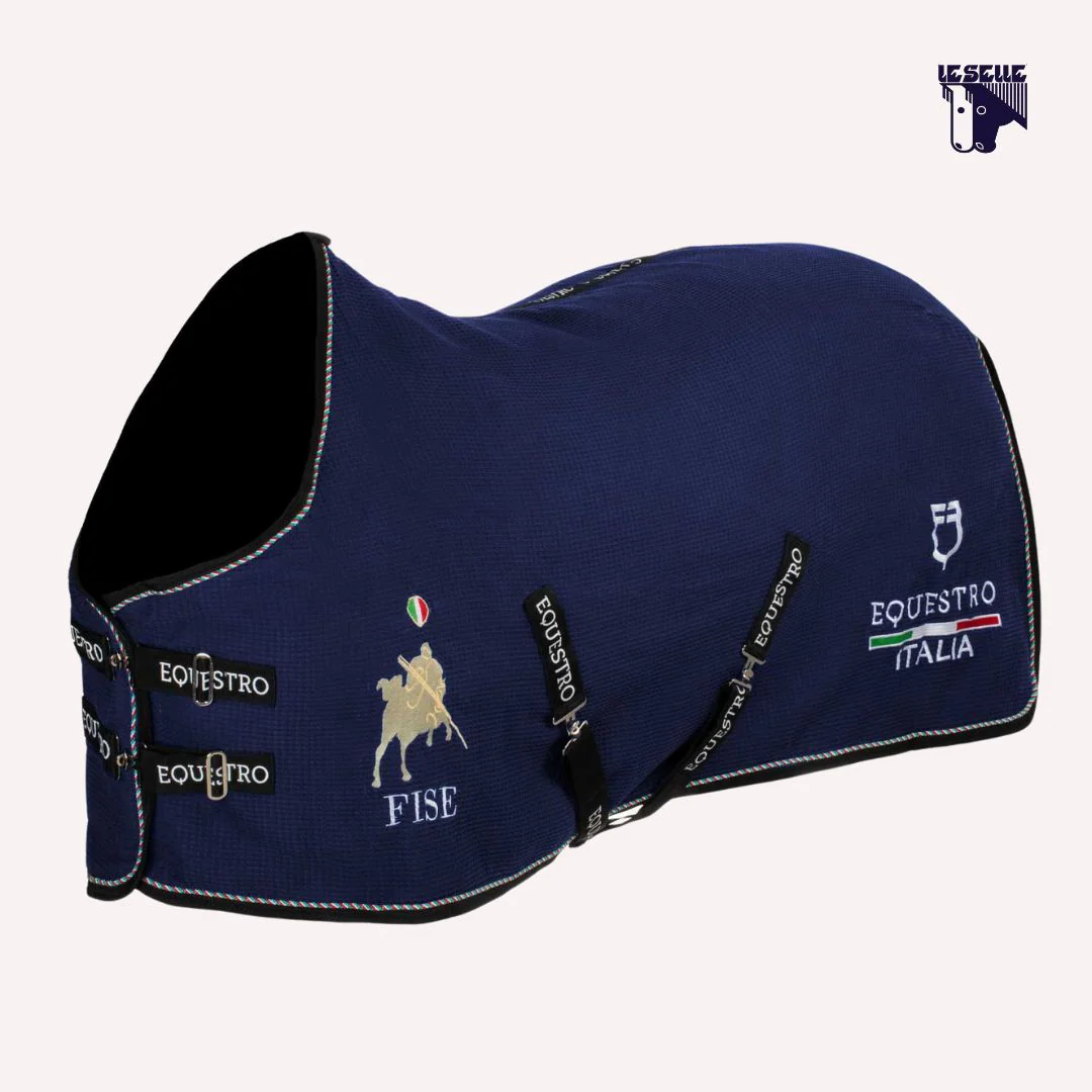 COPERTA NIDO D'APE EQUESTRO X FISE - BLU - immagine 2