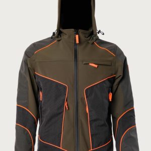 Giacca in softshell arancione alta visibilità RS Hunting LV153