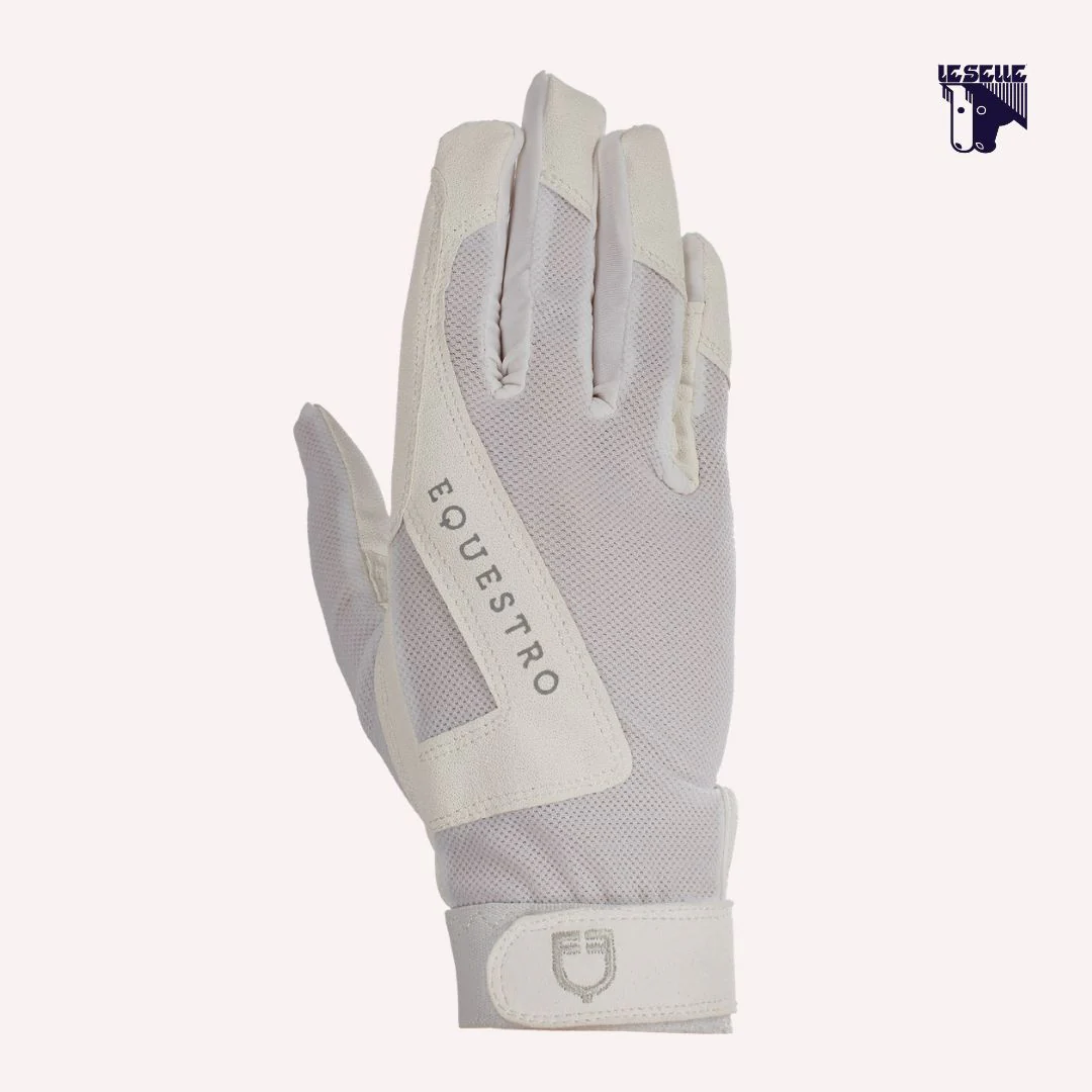 GUANTI UNISEX IN TESSUTO TECNICO EQUESTRO - BIANCO - immagine 2