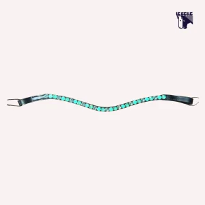 FRONTALINO SILVERLINE TACK - VERDE ACQUA