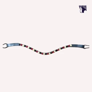 FRONTALINO SILVERLINE TACK - NERO/ROSSO/GIALLO