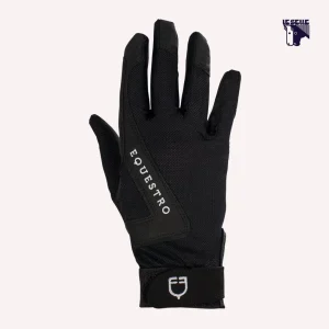 GUANTI UNISEX IN TESSUTO TECNICO EQUESTRO - NERO