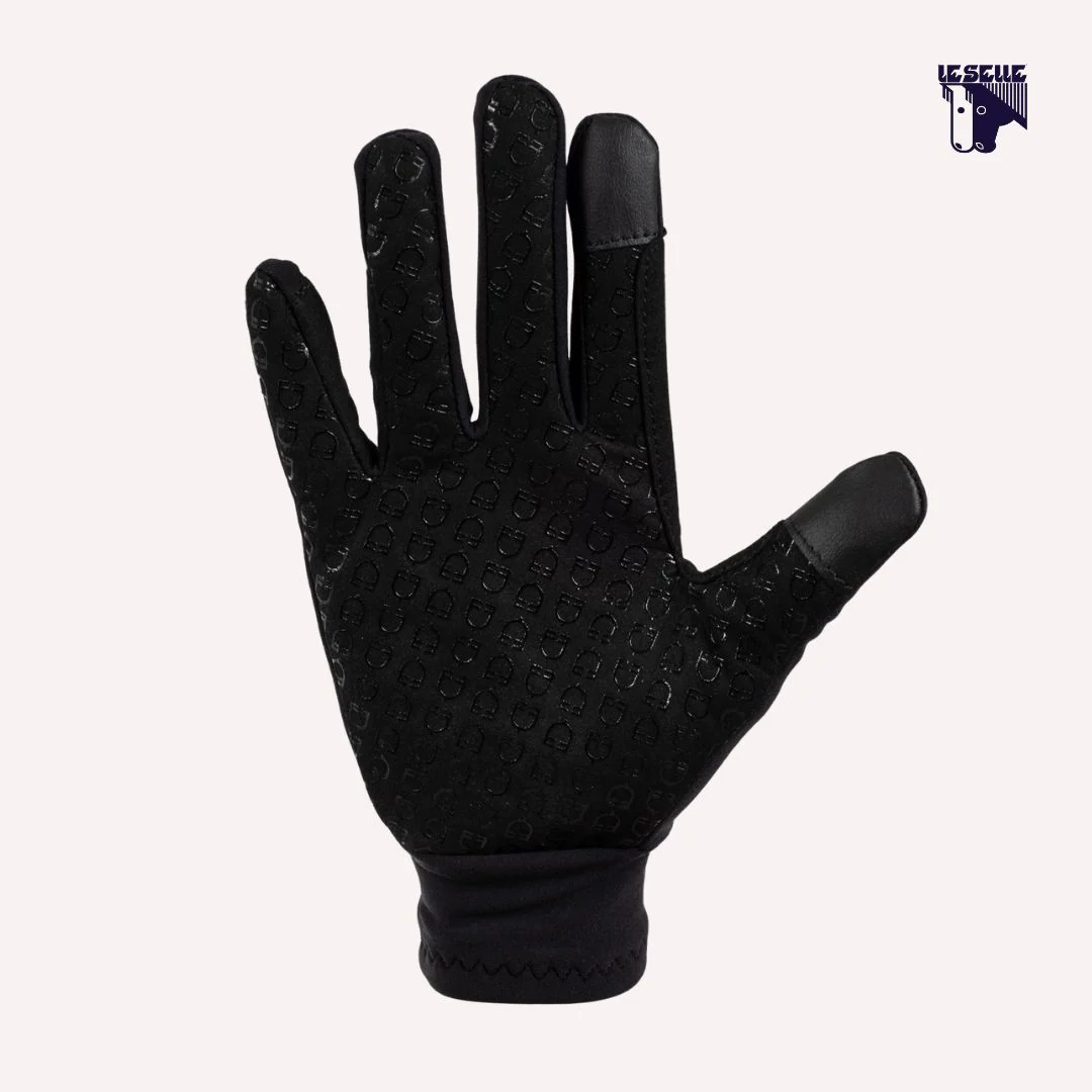 GUANTI UNISEX IN TESSUTO FELPATO EQUESTRO - NERO - immagine 3